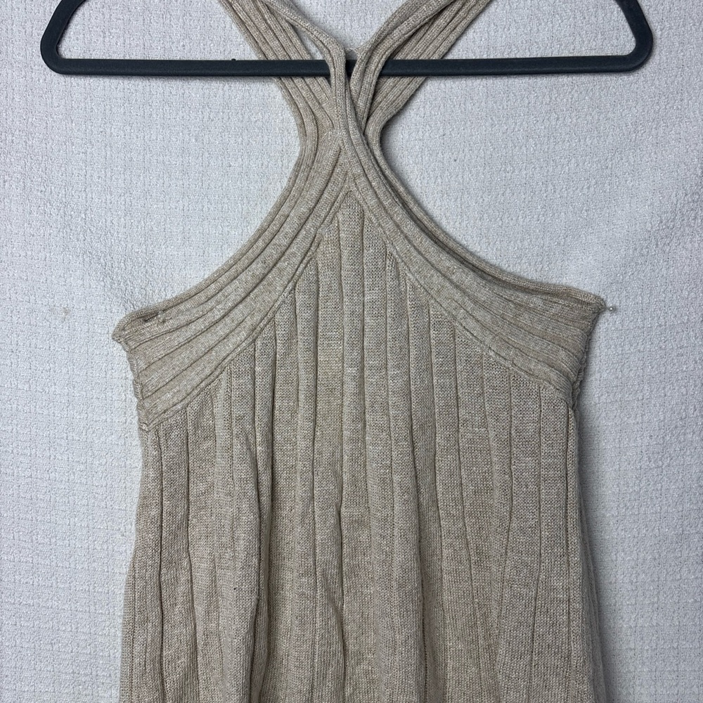 Anthropologie Tan Ribbed‎ Halter Tank - Picture 5 of 11